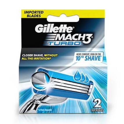 Gillette Shaving Blades Mach 3 Turbo 2 Cartridges